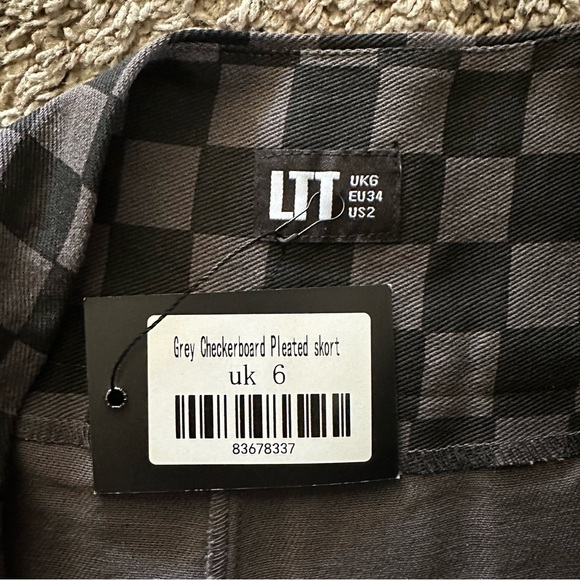 Love Too True Grey Checkerboard Pleated Skort - Picture 6 of 7